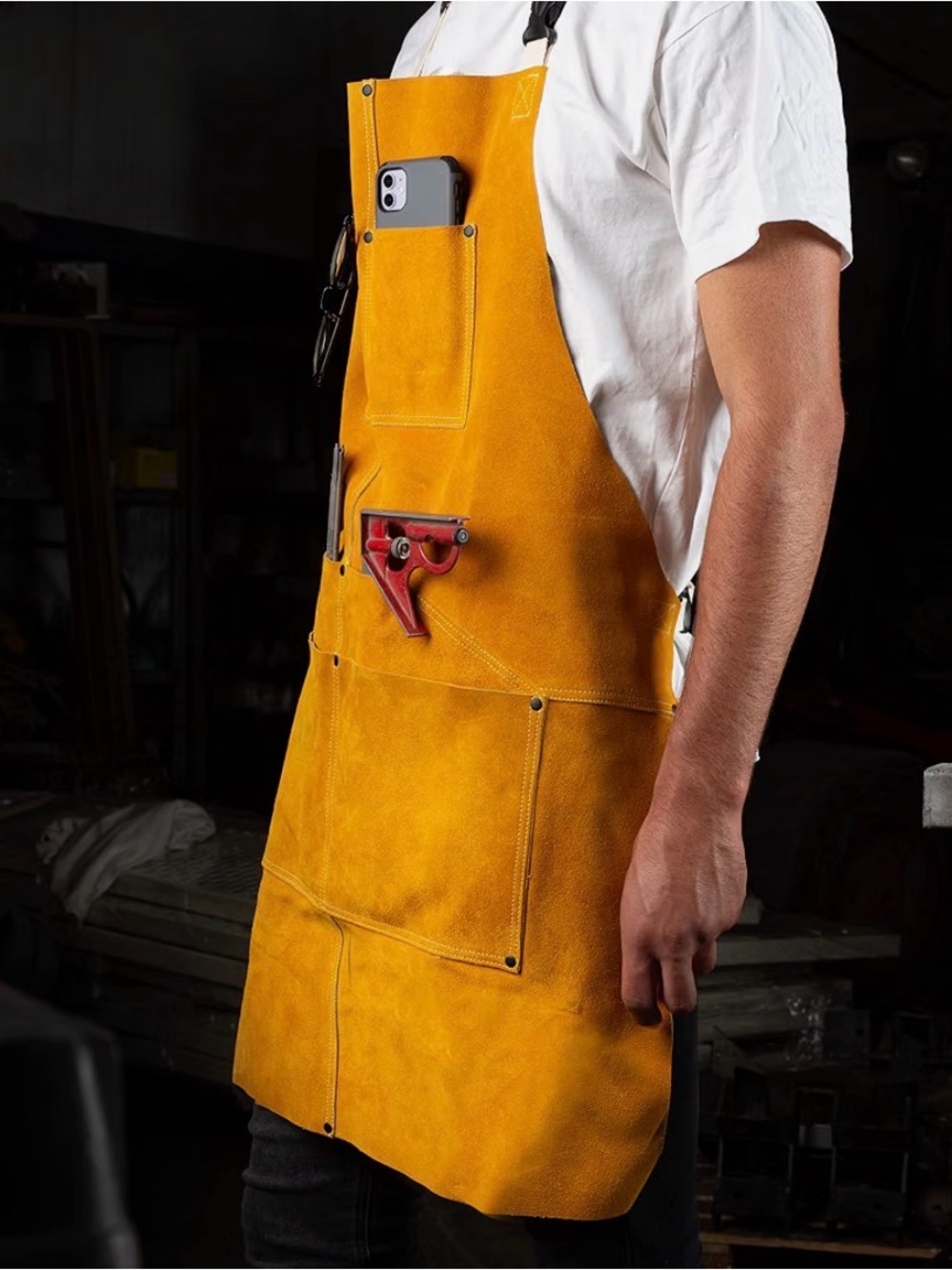New Cowhide Leather Welding, Blacksmith Apron. Fire Resistant, Adjustable,